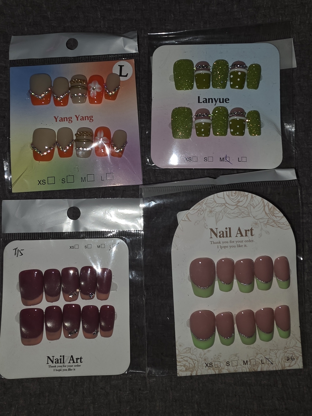 Nail Art Press-On 4 Piece Set $20 NEW